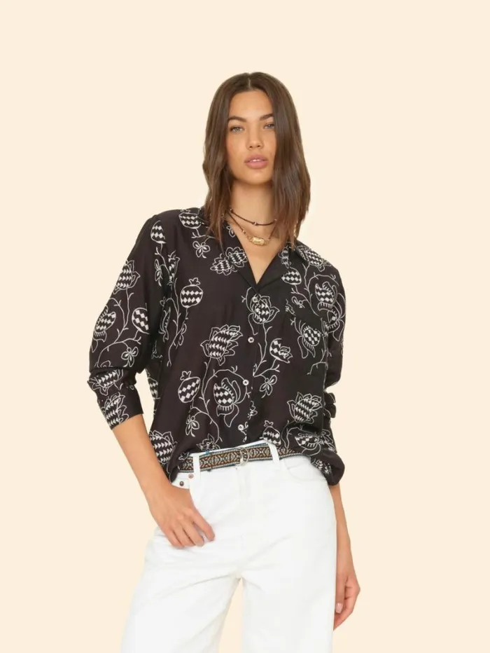 Xirena Black Pom Perren Shirt Women Shirts