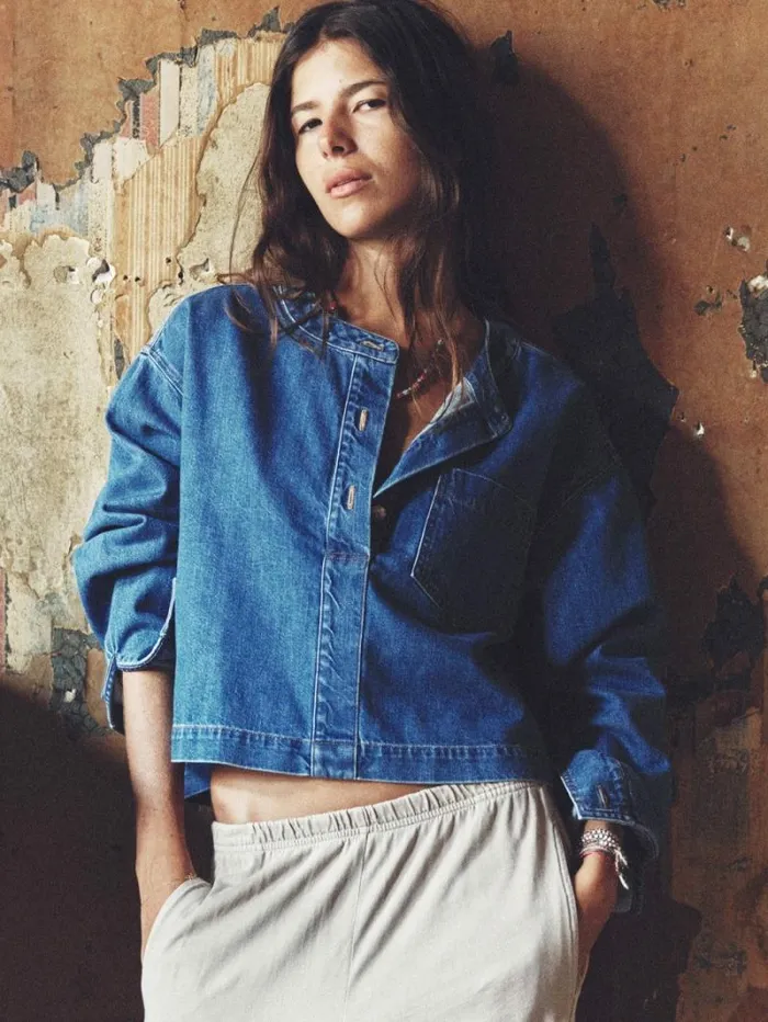 Xirena Deep Indigo Nicky Denim Top Women Tops
