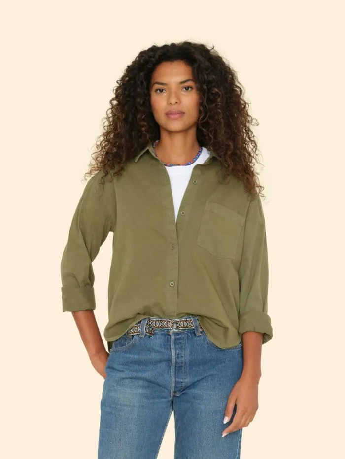 Xirena Hazy Sage Asher Twill Shirt Women Shirts