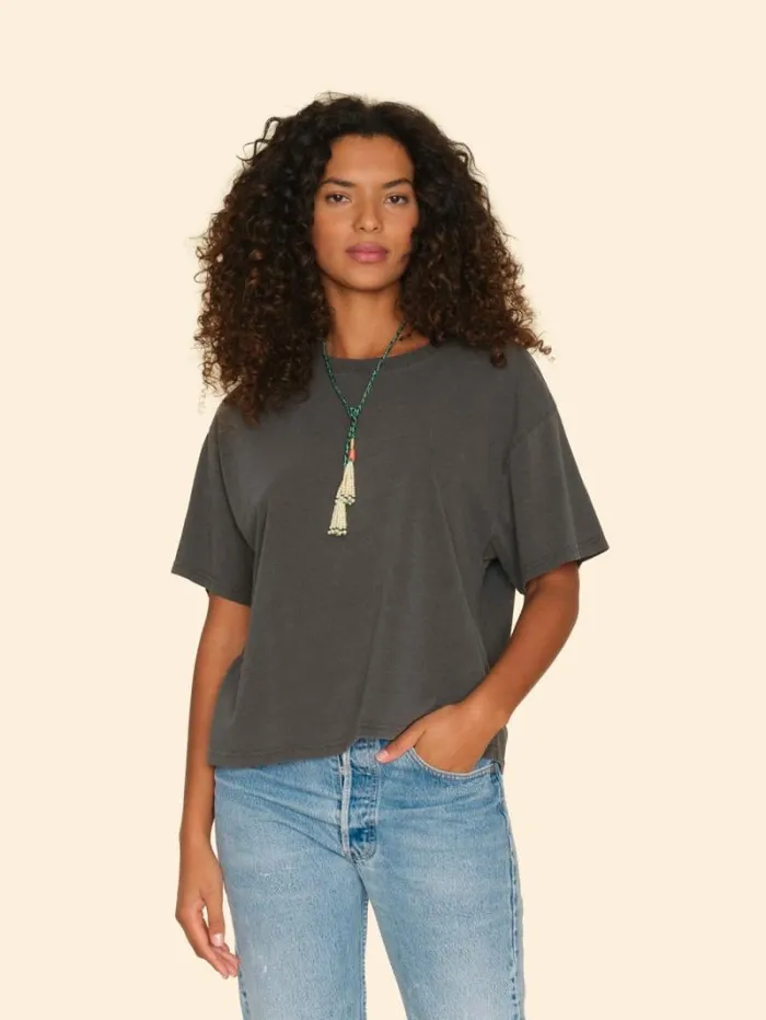 Xirena Vintage Black Palmer Tee Women Sweats and Tees