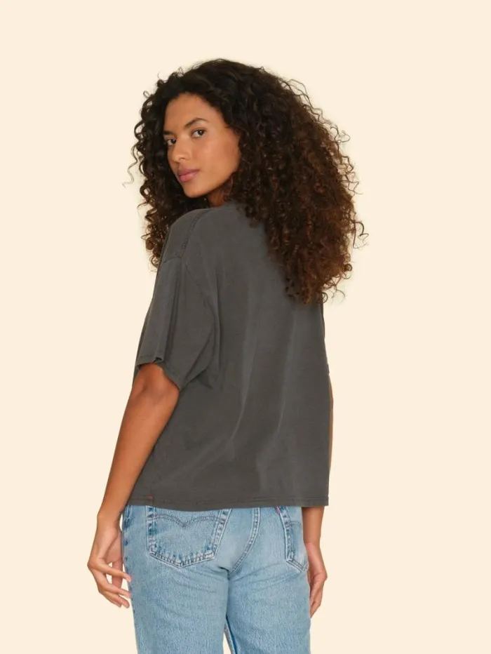 Xirena Vintage Black Palmer Tee Women Sweats and Tees