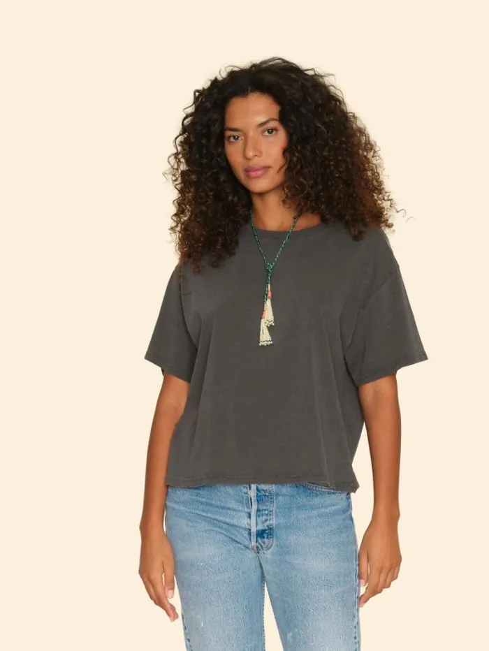 Xirena Vintage Black Palmer Tee Women Sweats and Tees