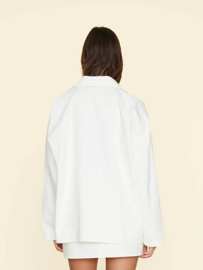 Xirena White Stanford Denim Jacket Women Sweaters and Jackets