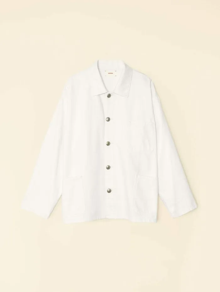 Xirena White Stanford Denim Jacket Women Sweaters and Jackets