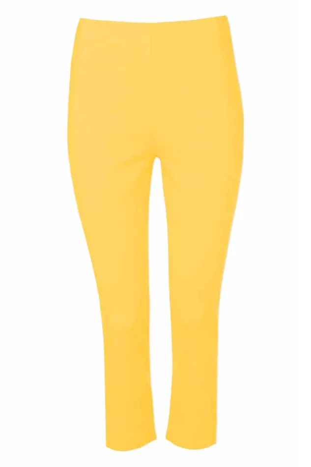 Yellow Cropped Stretch Trouser Women Roman Coords