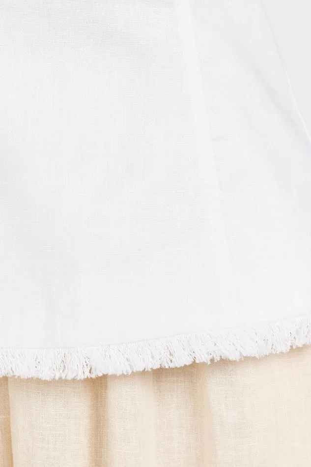ZAHARA WHITE LINEN STRAPLESS TOP Women DISSH White Tops